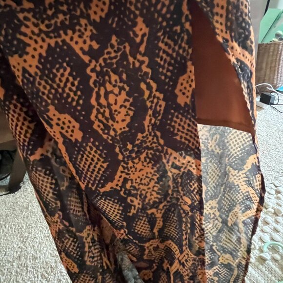 Finders Keepers Sheer Snake Skin LS Midi Dress - Picture 4 of 9